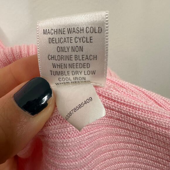 Croft & Barrow Pink Sleeveless Mockneck Ribbed Sweater - Picture 8 of 9